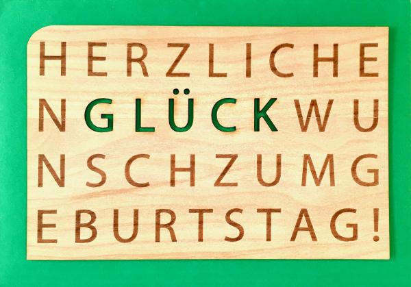 Grußkarte mit Umschlag "GLÜCKwunsch"