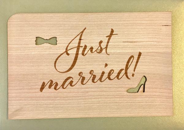 Grußkarte mit Umschlag "JustMarried Schrift"