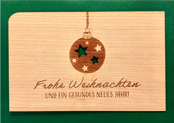 Grußkarte mit Umschlag "Kugel Sterne"