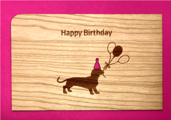 Grußkarte mit Umschlag "Dackel - Happy Birthday"