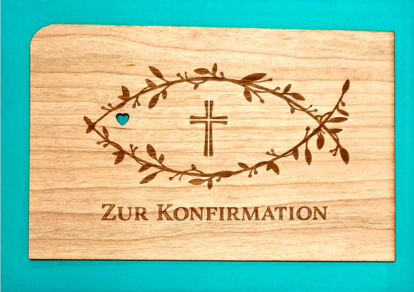 Grußkarte mit Umschlag "Konfirmation Fisch"