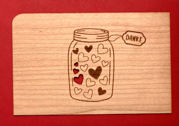 Grußkarte mit Umschlag "Danke Glas"