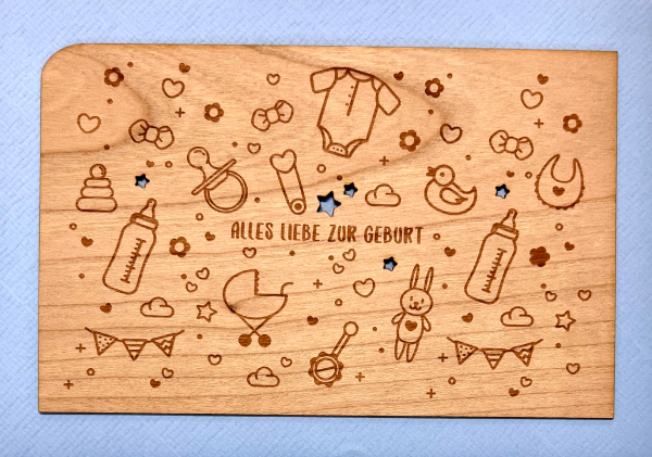 Grußkarte mit Umschlag "Geburt Symbole"