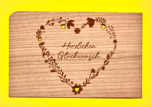 Grußkarte mit Umschlag "Glückwunsch Herz"