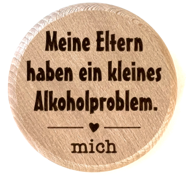 Glasdeckel "Alkoholproblem"
