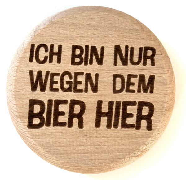 Glasdeckel "Bier hier"