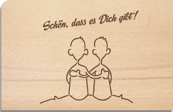 Holzpostkarte "Freundschaft"