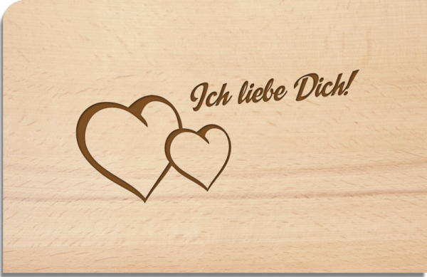 Holzpostkarte "Ich liebe Dich"