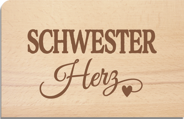 wooden postcard "Schwester Herz"