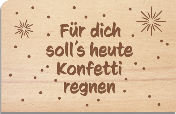 Holzpostkarte "Konfetti"