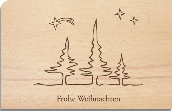 Holzpostkarte "Frohe Weihnachten"