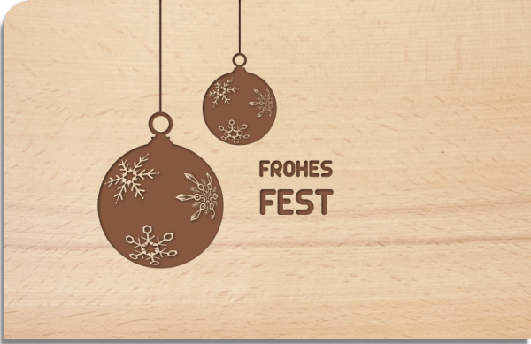 Holzpostkarte "Kugeln"