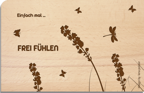 Holzpostkarte "Frei fühlen"