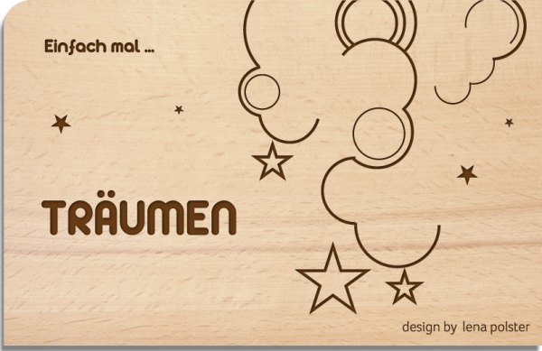 Holzpostkarte "Träumen"