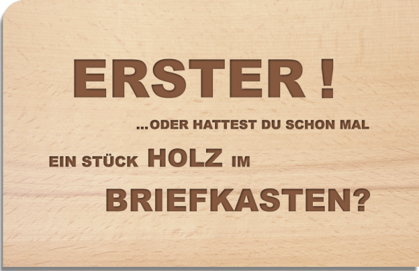 Holzpostkarte "Erster"