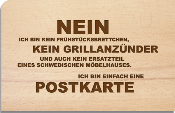 Holzpostkarte "NEIN"