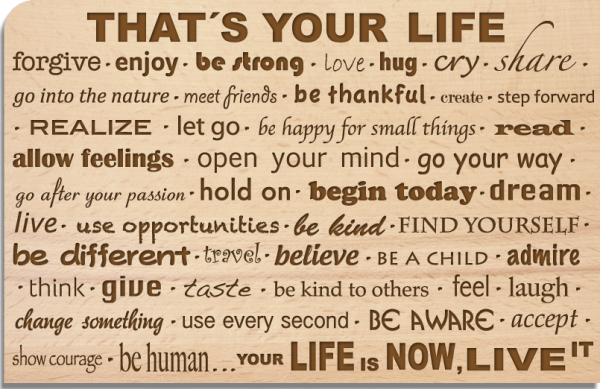 Holzpostkarte "LIFE"