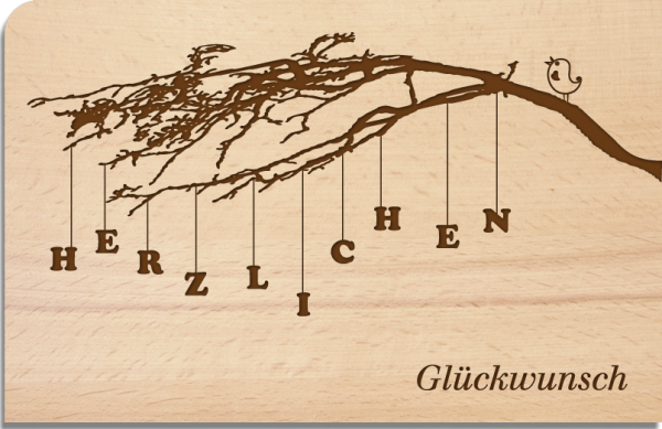 Holzpostkarte "Zweig"