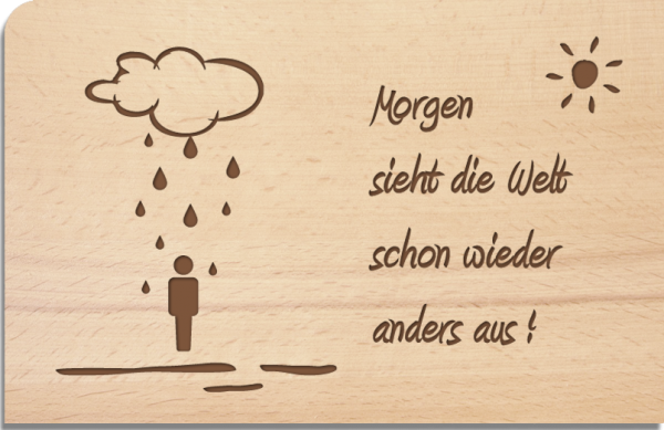 wooden postcard "Morgen"