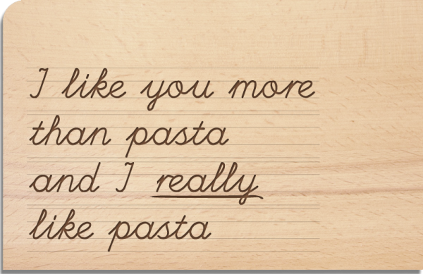 Holzpostkarte "Pasta"
