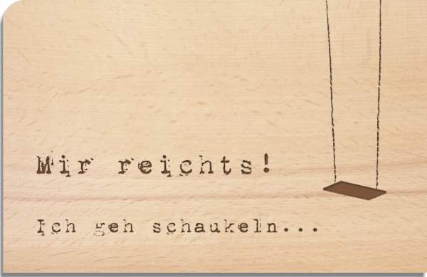 Holzpostkarte "schaukeln"