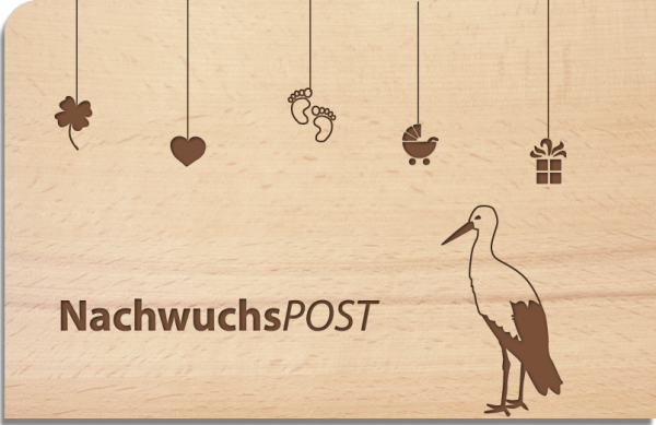 wooden postcard "NachwuchsPOST"