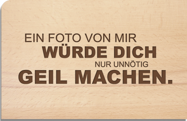 wooden postcard "Unnötig"