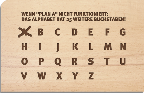 Holzpostkarte "Plan A"