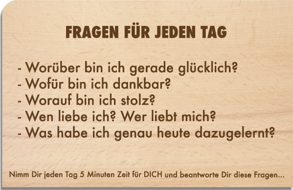 Holzpostkarte "Fragen"