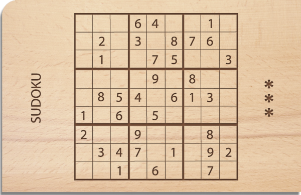 Holzpostkarte "Sudoku"