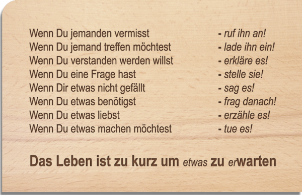 wooden postcard "Wenn"