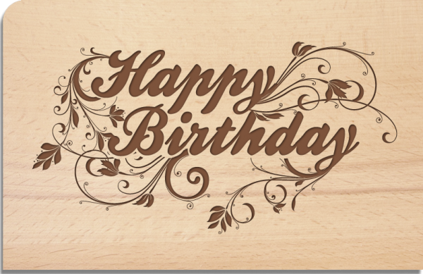 Holzpostkarte "Birthday"