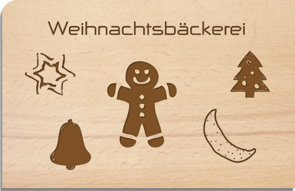 Holzpostkarte "Weihnachtsbäckerei"