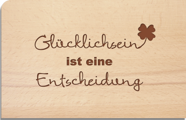 Holzpostkarte "Glücklichsein"
