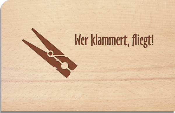 Holzpostkarte "Klammer"