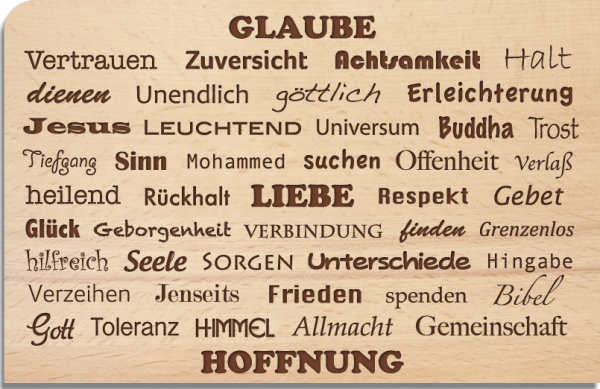 wooden postcard "Glaube"