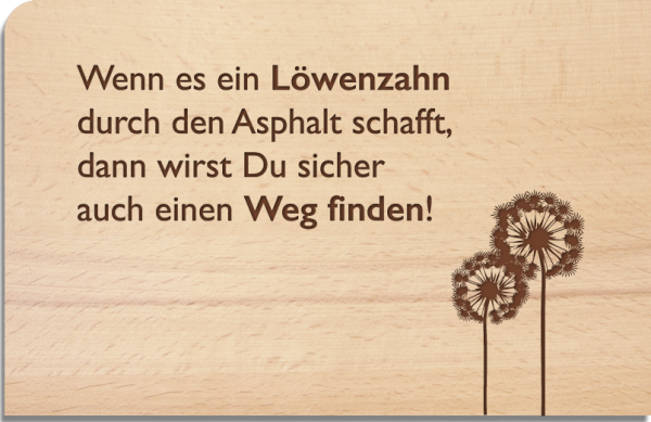 wooden postcard "Löwenzahn"
