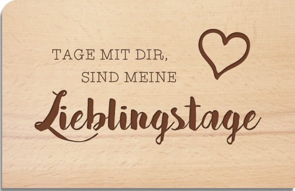 wooden postcard "lieblingstage"