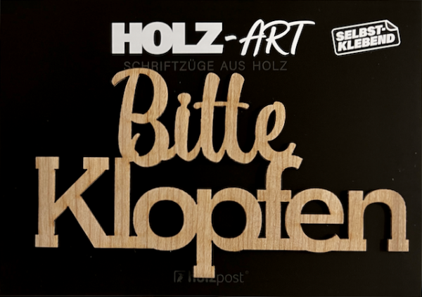 Schriftzug "Bitte klopfen"
