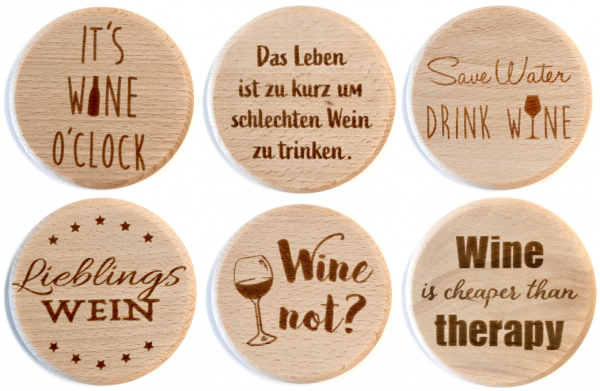 6er Set Drink Cover "Wine"