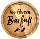 Wooden coaster "Im Herzen Barfuß"